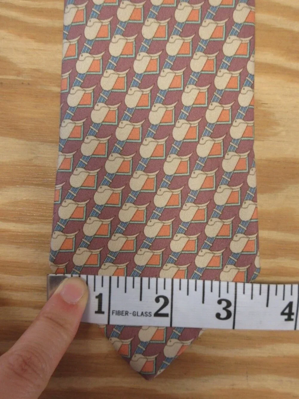 VINTAGE Hermes Neck Tie Silk Equestrian Woven Made in France 7144 FA